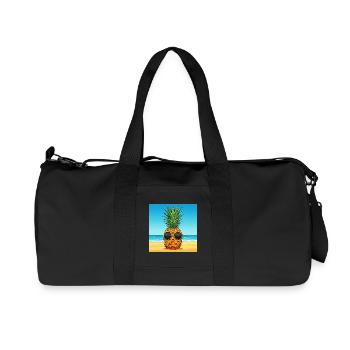 Pineapple with sunglasses on the beach - Recycled Canvas Sports Bag by Stanley/Stella - black - Front