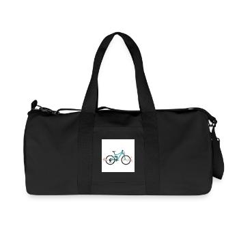 In the rhythm of the mountains: mountain biking & heartbeat - Recycled Canvas Sports Bag by Stanley/Stella - black - Front