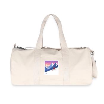 Experience the beauty of the mountains: Skiing - Recycled Canvas Sports Bag by Stanley/Stella - natural - Front