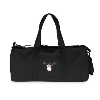 Penguin Haltère Workout Fort - Sac de sport en toile recyclée Stanley/Stella - noir - Devant