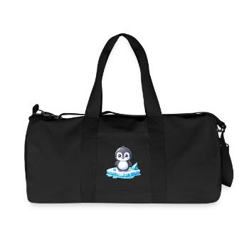 Pinguin, Globale Erwärmung & Schmelzende Eiswüste - Recycelte Canvas-Sporttasche von Stanley/Stella - Schwarz - Vorne