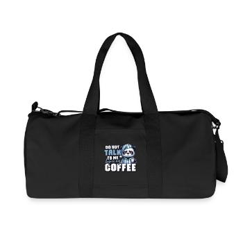 Ours panda avec du café - Sac de sport en toile recyclée Stanley/Stella - noir - Devant