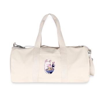 Llamen Kawaii Llama Eating Ramen - Recycled Canvas Sports Bag by Stanley/Stella - natural - Front