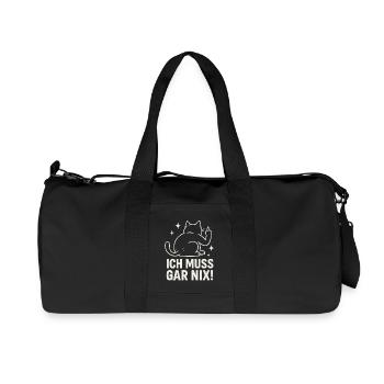chat paresseux - déclaration disant - je n’ai rien à faire - Sac de sport en toile recyclée Stanley/Stella - noir - Devant
