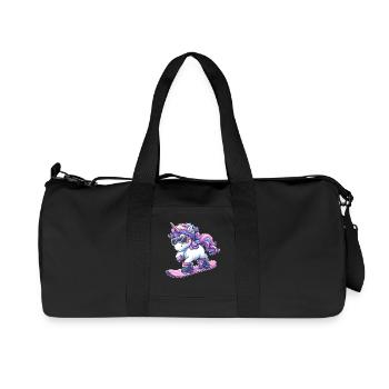Unicorn Snowboard Winter Magic - Recycled Canvas Sports Bag by Stanley/Stella - black - Front