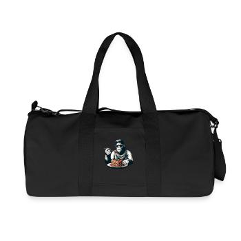Bigfoot Sasquatch Lasagna Stylish Modern - Recycled Canvas Sports Bag by Stanley/Stella - black - Front