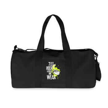7 Days Without Hockey Makes One Weak - Recycled Canvas Sports Bag by Stanley/Stella - black - Front