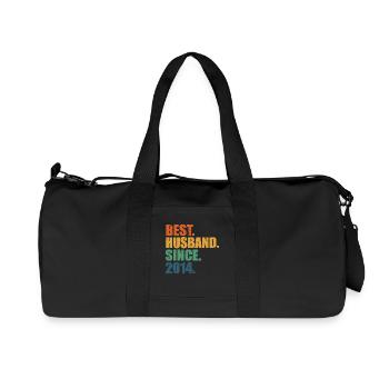 Meilleur mari depuis 2014, cadeau d’anniversaire de 9 ans - Sac de sport en toile recyclée Stanley/Stella - noir - Devant