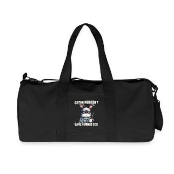 Guten Morgen? Ganz dünnes Eis Hase mit Kaffee - Recycelte Canvas-Sporttasche von Stanley/Stella - Schwarz - Vorne