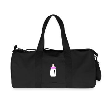 Baby 2025 Birth Girl Pink Family - Recycled Canvas Sports Bag by Stanley/Stella - black - Front