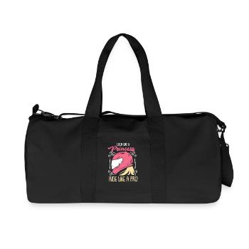 Cadeau de moto femme - Sac de sport en toile recyclée Stanley/Stella - noir - Devant