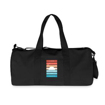 I Love Sunsets Quote for Beach Lovers - Recycled Canvas Sports Bag by Stanley/Stella - black - Front