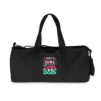Juste une fille qui aime les chiens disant - Sac de sport en toile recyclée Stanley/Stella - noir - Devant