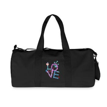 VALENTIN LOVE pink blue - Recycled Canvas Sports Bag by Stanley/Stella - black - Front