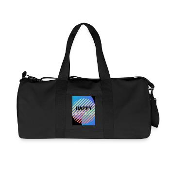 HAPPY BIRTHDAY,HAPPY BIRTHDAY,BIRTHDAY,BIRTHDAY - Recycled Canvas Sports Bag by Stanley/Stella - black - Front