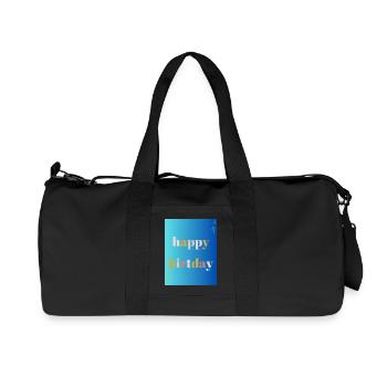ALLES GUTE ZUM GEBURTSTAG!. ALLES GUTE ZUM GEBURTSTAG!. JAHRESTAG. - Recycelte Canvas-Sporttasche von Stanley/Stella - Schwarz - Vorne