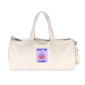 ECOLOGY. PLANET. NATURE. GARDEN. TREE. FLOWER - Recycled Canvas Sports Bag by Stanley/Stella - natural - Front