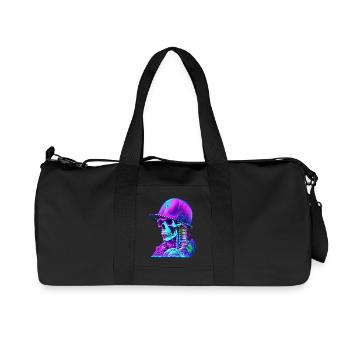 Squelette avec casquette - Sac de sport en toile recyclée Stanley/Stella - noir - Devant