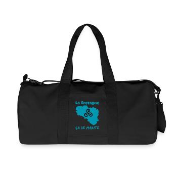La Bretagne , ça se mérite 1 - Sac de sport en toile recyclée Stanley/Stella - noir - Devant