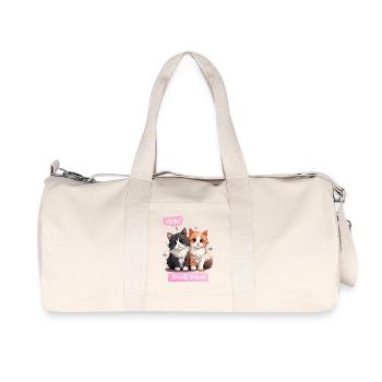 Entzückende Katze Duo Freundschaft Illustration - Recycelte Canvas-Sporttasche von Stanley/Stella - Naturweiß - Vorne