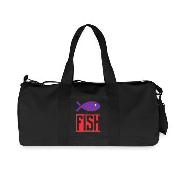 FISH. HUMOUR. POISSON. SARDINE. POISSON D'AVRIL - Sac de sport en toile recyclée Stanley/Stella - noir - Devant