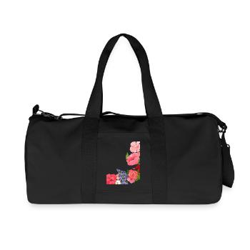 Fleurs d’été Motif Flower Power - Sac de sport en toile recyclée Stanley/Stella - noir - Devant