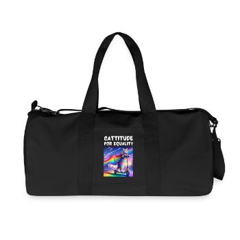 Gay pride. Cattitude for equality - Recycled Canvas Sports Bag by Stanley/Stella - black - Front