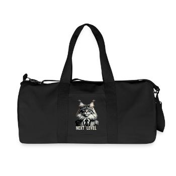 Maine Coon Cat Next Level Suit Success Gift - Recycled Canvas Sports Bag by Stanley/Stella - black - Front