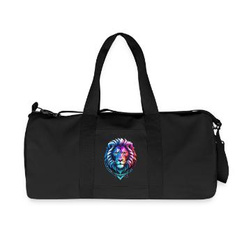 Lion rouge et bleu symbole - Sac de sport en toile recyclée Stanley/Stella - noir - Devant