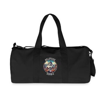 Belgrad Serbien Beograd Design - Recycelte Canvas-Sporttasche von Stanley/Stella - Schwarz - Vorne