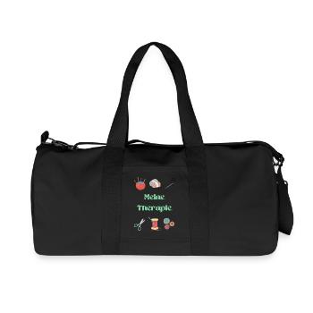 Ma thérapie : crochet et couture - Sac de sport en toile recyclée Stanley/Stella - noir - Devant