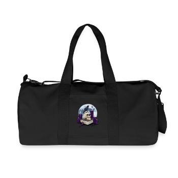 Witch book with skull and raven at full moon - Recycled Canvas Sports Bag by Stanley/Stella - black - Front
