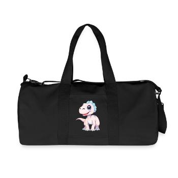 Dinosaure violet ludique atteignant le ciel - Sac de sport en toile recyclée Stanley/Stella - noir - Devant