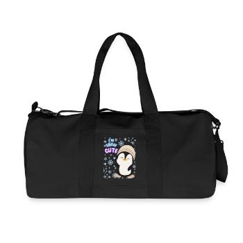 Pull d'hiver mignon avec un pingouin pour femme. Je suis mignonne comme la neige. - Sac de sport en toile recyclée Stanley/Stella - noir - Devant