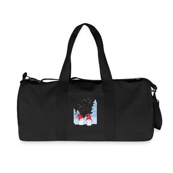 Sweet Winter Cats Love - Cat Love in the Snow - Recycled Canvas Sports Bag by Stanley/Stella - black - Front