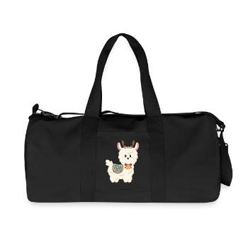 White alpaca for Christmas - Recycled Canvas Sports Bag by Stanley/Stella - black - Front