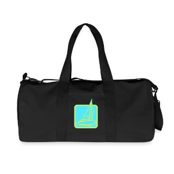 Segeln Logo Symbol Quadratisch Segelboot Schiff - Recycelte Canvas-Sporttasche von Stanley/Stella - Schwarz - Vorne