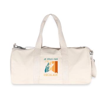 auf einen Felsen klettern Ich kann nicht Ich bin geklettert - Recycelte Canvas-Sporttasche von Stanley/Stella - Naturweiß - Vorne