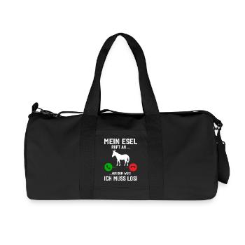 Mon âne m’appelle, il faut que j’y aille ! - Sac de sport en toile recyclée Stanley/Stella - noir - Devant