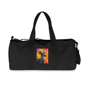 Deer in a colorful background - Recycled Canvas Sports Bag by Stanley/Stella - black - Front