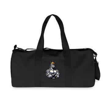 Muscular Zebra King Fitness Workout - Recycled Canvas Sports Bag by Stanley/Stella - black - Front
