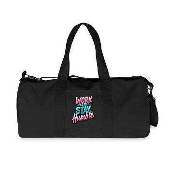 Travailler dur, rester humble - Sac de sport en toile recyclée Stanley/Stella - noir - Devant