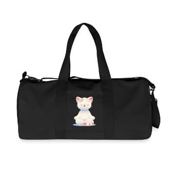 Zen Cat - Mindfulness in Soft Colors - Recycled Canvas Sports Bag by Stanley/Stella - black - Front