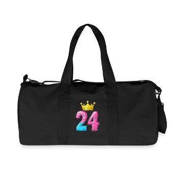 24 Number Jersey Crown - Recycled Canvas Sports Bag by Stanley/Stella - black - Front