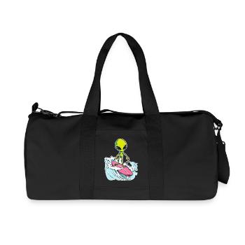 Alien is surfing the Ocean Waves 1 - Recycelte Canvas-Sporttasche von Stanley/Stella - Schwarz - Vorne
