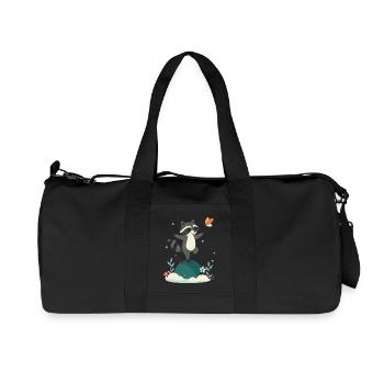 raton laveur dansant ludique avec papillon - Sac de sport en toile recyclée Stanley/Stella - noir - Devant
