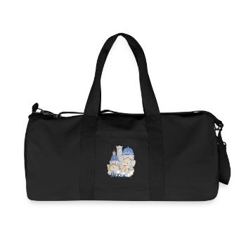 Church Altea-Spain drawing with blue domes - Recycled Canvas Sports Bag by Stanley/Stella - black - Front