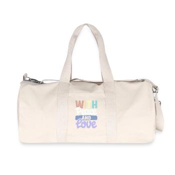 Avec la paix et l’amour - Sac de sport en toile recyclée Stanley/Stella - blanc naturel - Devant