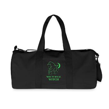 Nocturnal Witch mit Mond und Sternen Grün - Recycelte Canvas-Sporttasche von Stanley/Stella - Schwarz - Vorne