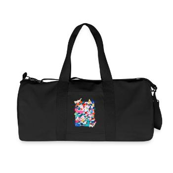 Modèle, Pop Art, Art, Collage, Art, Journal, Typo - Sac de sport en toile recyclée Stanley/Stella - noir - Devant